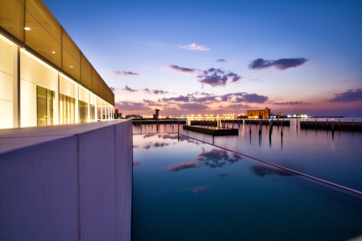 sunset at Louvre Abu Dhabi