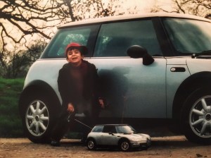 My son Junaid with a Mini and a mini-Mini