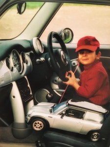 My son Junaid with a Mini and a mini-Mini